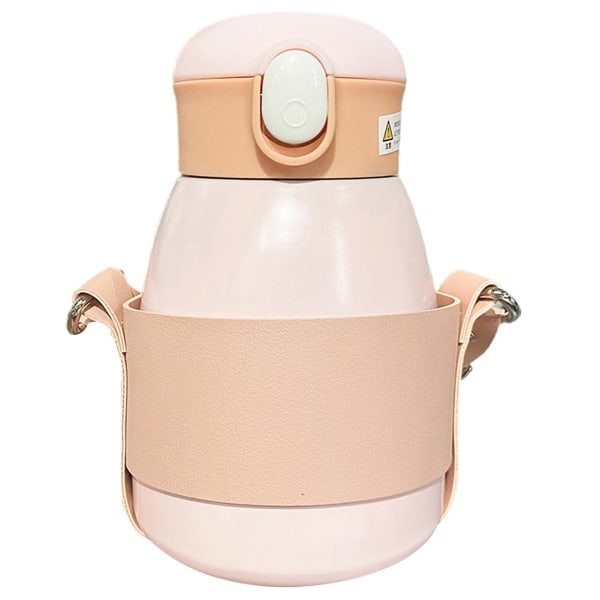 600ml Vakuumisolert Lekkasjesikker Rustfritt Stål Sugerørkopp Praktisk Varme Vannflaske for Barn Sakura Pink 1