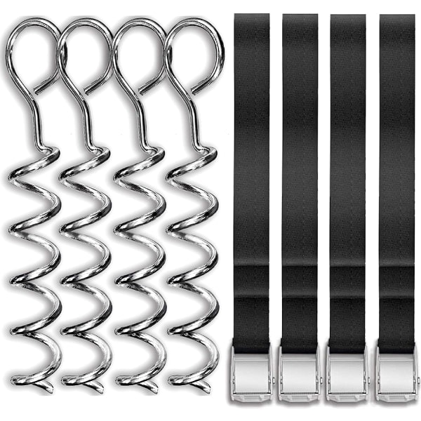 Robusta och galvaniserade Tillgängliga i kit med större ankarfästen | Trampolinvindstolpar | Markankare Heavy Duty | Skruvankare, 8-pack