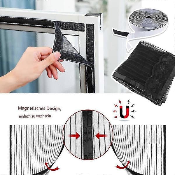 Magnetisk fluenet til vinduer (120 x 120 cm, hvid)
