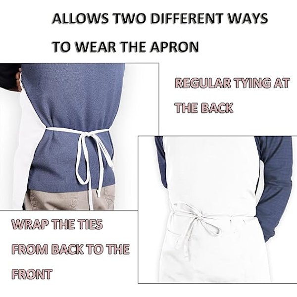 Kökspåkläde Justerbart Bib Kockförkläden med 2 Fickor Unisex Kvinnor Män Förkläden Perfekt för Hemkök, Bakning, Trädgårdsarbete, Restaurang, BBQ