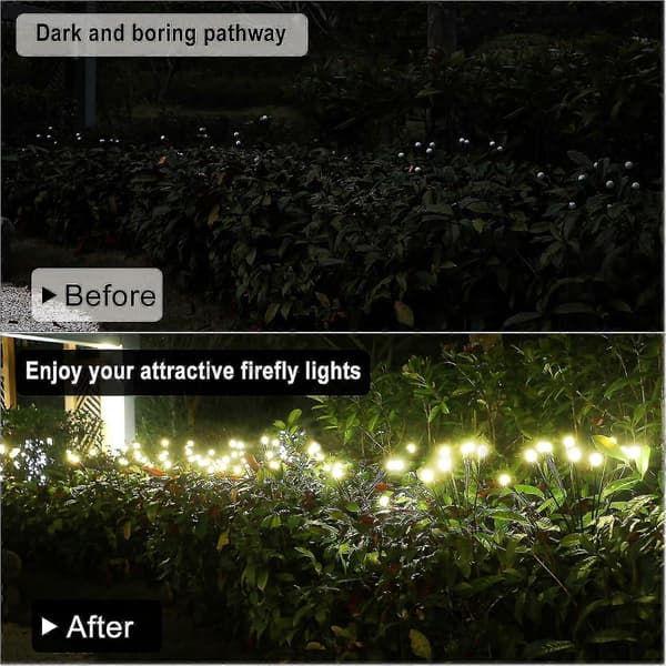 Solar Hagelys 4 Pakning, 10 LED Solcelledrevet Sankthansormlys, Solcellelys Utendørs Vanntett, Solcelle Sankthansormlys, Sankthansorm Hagelys
