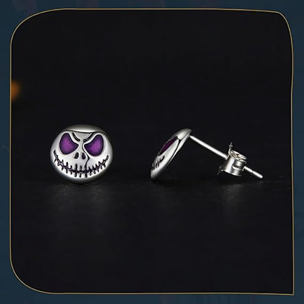 Ghost Face Halloween Tiny Stud Øreringe til Kvinder Gothic Skull Face Runde Biker Lysende