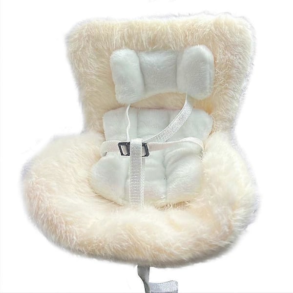 Bilbarnstolar för dockor, passar 17 cm Labubu söt plyschdocka, biltillbehör luftventil dekoration Beige