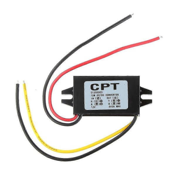 Vanntett DC-DC Konverter 12V Step Down til 5V Bil Strømforsyningsmodul 15W