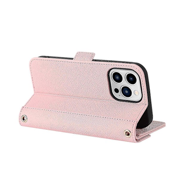 Lanyard Læder Etui Til Iphone 13 Pro Max Pink