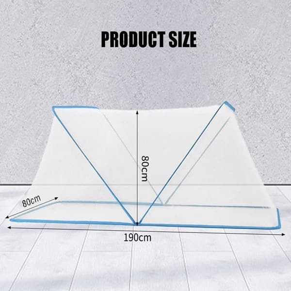 Fällbart myggnätstält 190x80x80 cm - Bärbart, ingen installation krävs, andningsbart, tvättbart, för säng, gård, trädgård, camping
