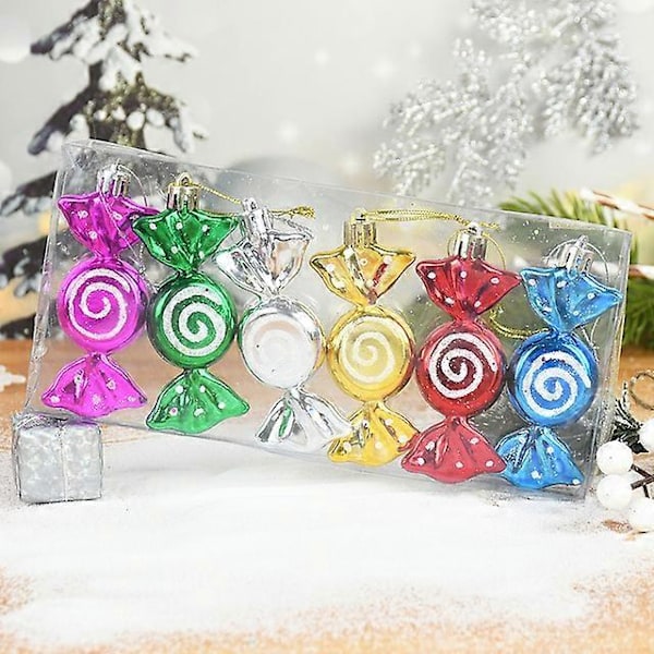 6 kpl Joulukarkkikeppi Riipuksia Punainen Karkkikeppi Joulukuusen Koriste Kotiin Uuden Vuoden Lahjat Navidad Noel Koristeet B01