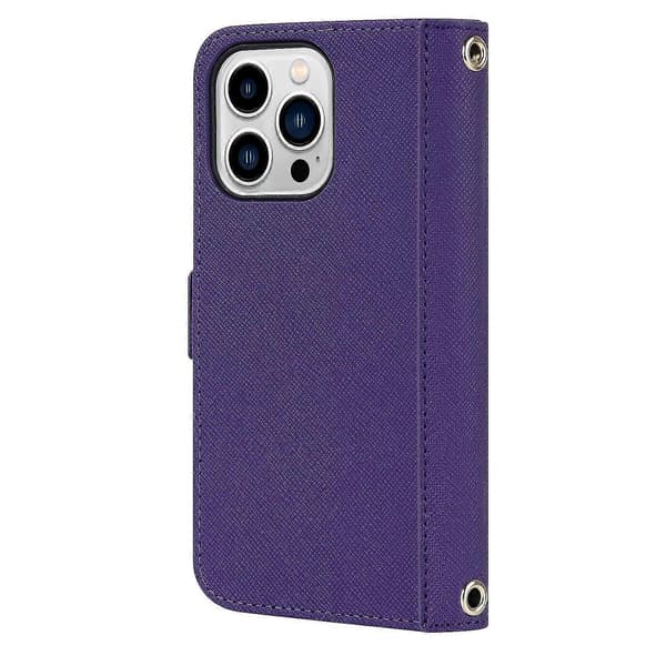 Lanyard Læder Etui Til Iphone 13 Pro Max Purple