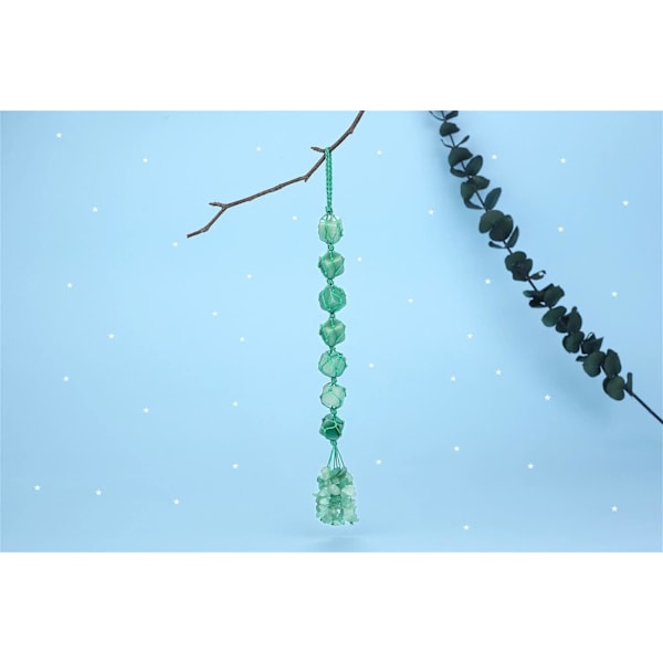 Krystal Hængende Healing Krystaller Ædelstene Dekoration Tumbled Stene Bil Bakspejl Væghængende Krystaller Reiki Krystal Gaver Green- Dongling