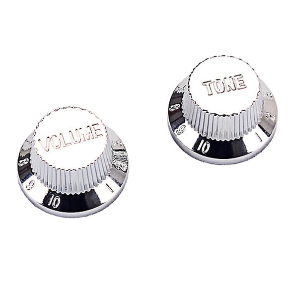 2xChrome ABS Plast Guitar Tone volumenknapper til Guitar Bas