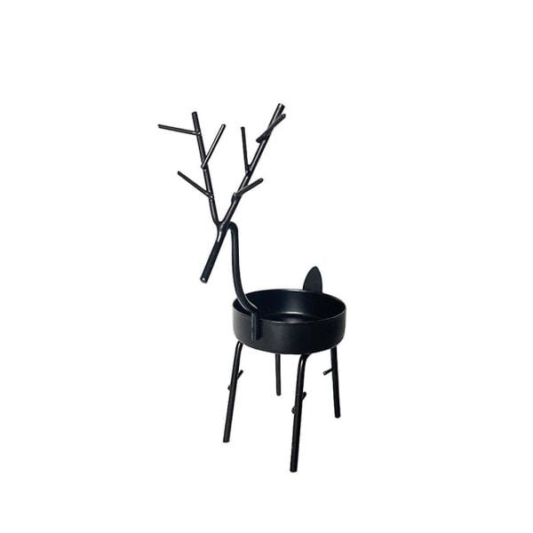 Christmas Deer Pattern Candlestick Wrought Iron Country House Living Room Decoration 256 Black Deer