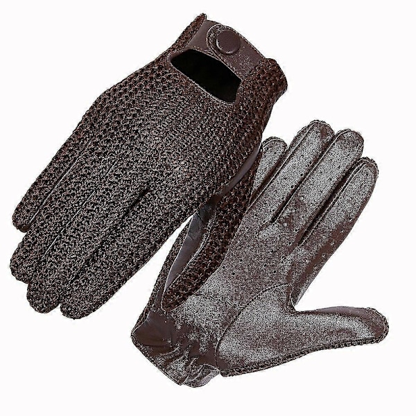 Modedrivhandskar Äkta fårskinns läderhandskar Herrar Håll Varma Stickade Vantar Black L