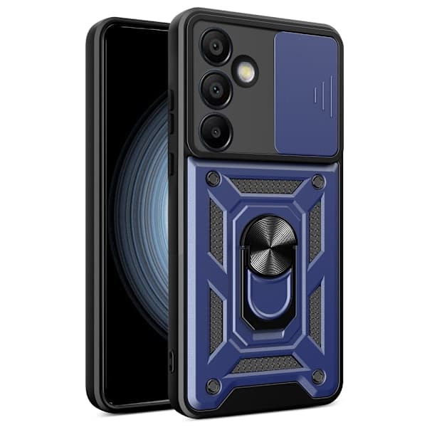 Samsung Galaxy S24 FE Cover CamShield Ring Hybrid Mørkeblå