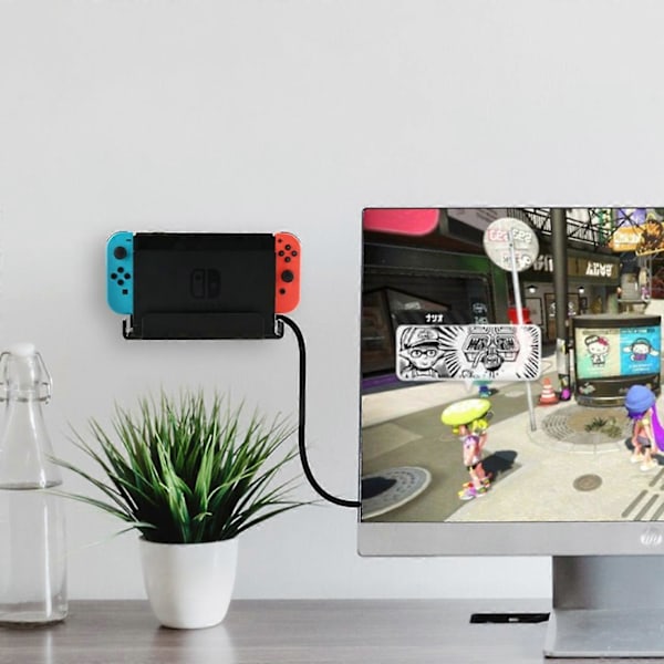 Flytande Väggmonterad Hylla Akrylhållare för Nintendo Switch Docka Multicolor, Black Style A