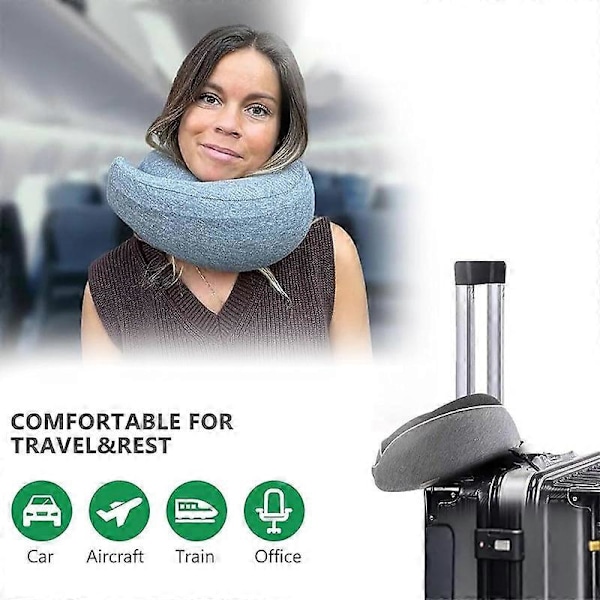 Reisepute for nakken, sammenleggbar U-formet pute, minnefoam reisepute Style 4