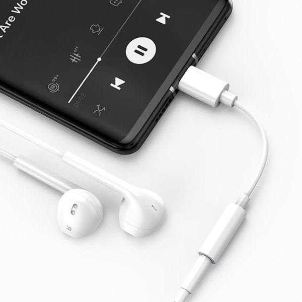 1*USB-C Typ C Adapter Port till 3,5 MM Aux Audio Jack Hörlurar Hea black For iphone15 series