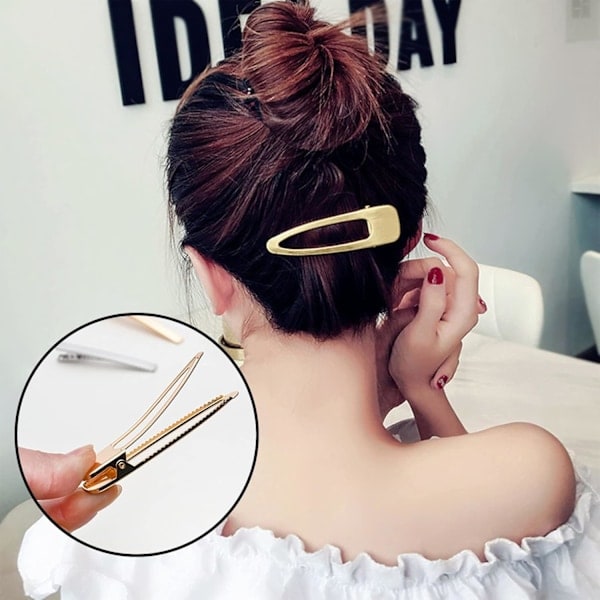 Lille net rød hul metal enkelt side clip simpel guld hårklemme clip pige pandehår clip hårklemme mini hårklemmer