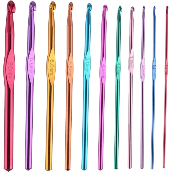 Crochet, Aluminum Crochet Hooks Kit for Women, with 12 Sizes, 12Pcs