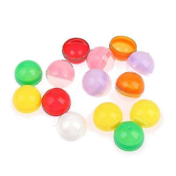 100 st/förpackning Tomma leksaksautomatkapslar i plast, halvt genomskinliga, halvt färgade runda bollar C 35mm