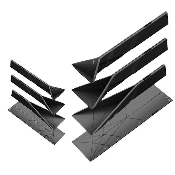 2024 Polygons Platta 3-i-1 Mätmått, 2 Skedar med 6 Olika Storlekar Black 2Pcs