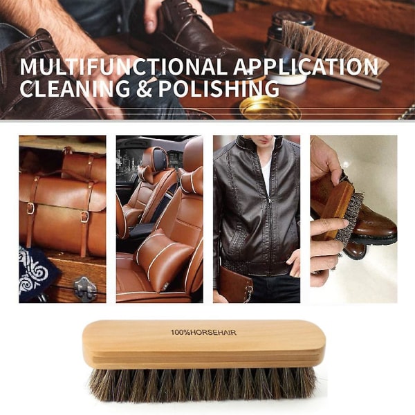 Skoborste, Premium Horsehair Shoe Shine Brush Skokrämsborstar