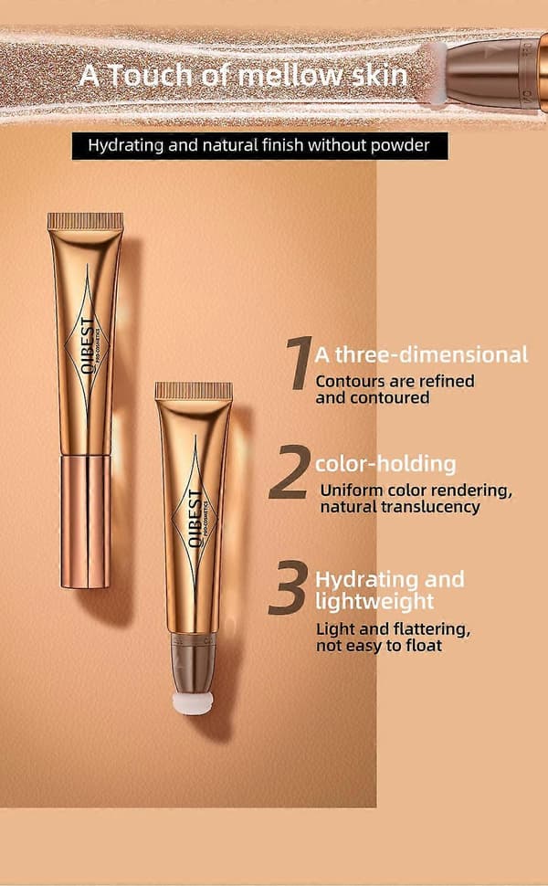Krämkonturstift med kuddapplikator för naturlig skulptering och långvarig krämbronzer (5# Highlight)