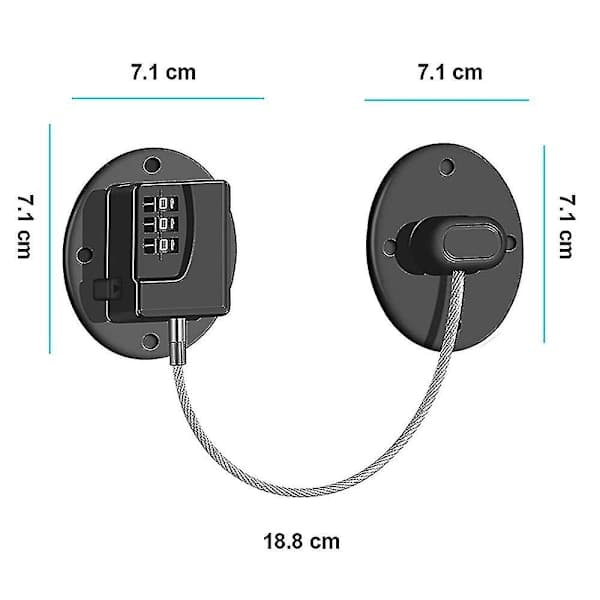 2-pack Kylskåpslås - Kraftigt Kombinationslås för Kylskåp Black