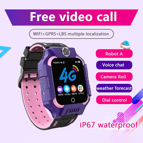 Kid Smartwatch - Vandafvisende Smart Ur, GPS Sporing Armbåndsur til Børn, Børnevideo