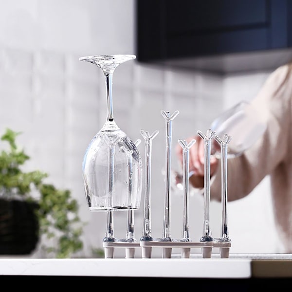 Hopfällbart kopp torkställ, drickstorkställ för glasflaskor, plastmuggar med halkfri botten för köksbänk
