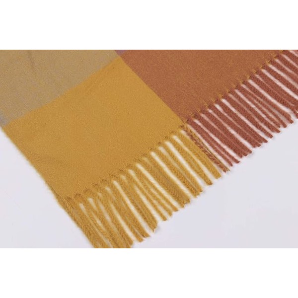 Blødt Kæmpe Cashmere Uld Sjal til Kvinder - Pashmina, Tørklæde og Wrap - Varmt Tørklæde Tæppe Ginger Yellow