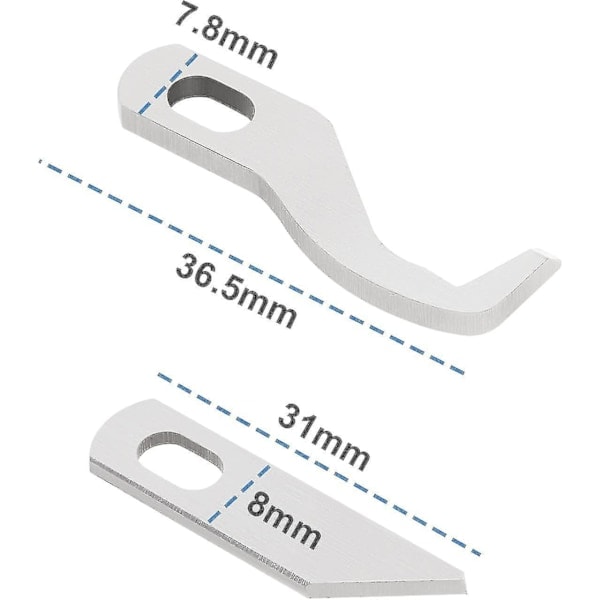 Overlock-kniv, Øvre og Nedre Sett, Passer Singer S14-68 S14-69 S14-77 S14-78 S14-79, Kompatibel med Pfaff Element 1450OL