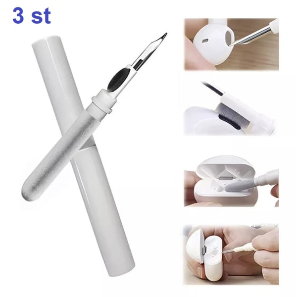 Multifunksjonelt rengjøringssett for AirPods-hodetelefoner, telefoner - Hvit 3 Pcs