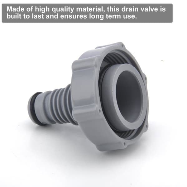 Dräneringsventiladapter för poolslang med 32 mm diameter, grå koppling