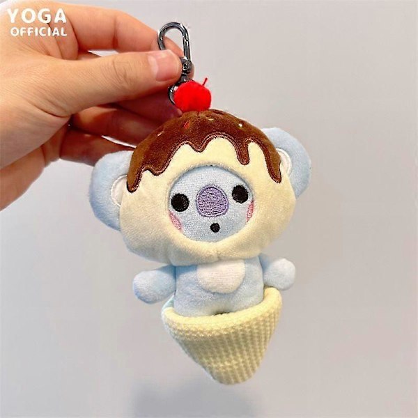 10CM Kawaii Line Friends Bt21 Tecknad Shooky Cooky Chimmy Rj Plysch Hänge Dessert Serie Nyckelring Hänge Plysch Docka Ornament pendant50 10CM