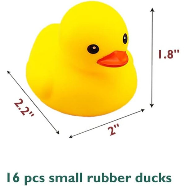 Badanka leksaker 16 st gula gummiankor pip och flyta ankungar babyshower leksak fest dekoration för småbarn pojkar flickor