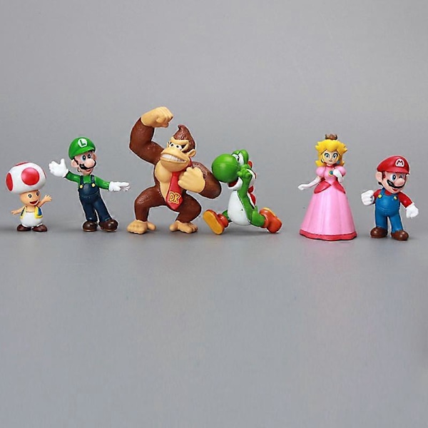 18 st/paket Mini Super Mario Figurer Super Mario Bros Yoshi Daisy Princess PVC Actionfigurer