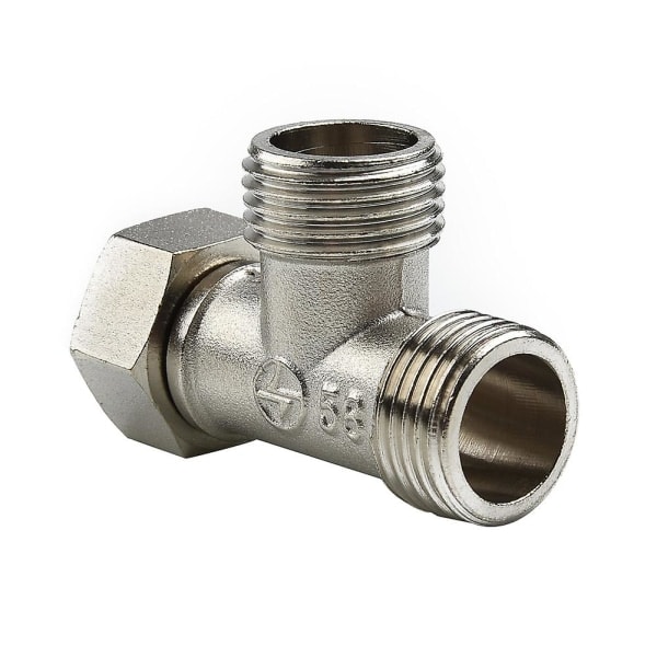 G1/2 3-vejs T-adapter Kobber Badeværelse Brusearmatur Vanddeler Toilet Bruseventil Spraydyse Konverter