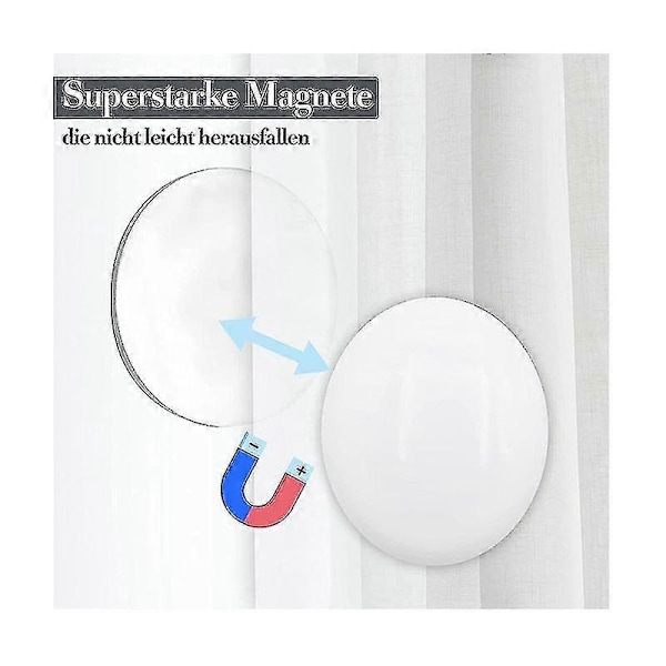 10 st Magnetiska Gardiner Vikter Draperier Vikter Magnet Duschdraperi Vikter Botten För Duk Gardiner, vit PK