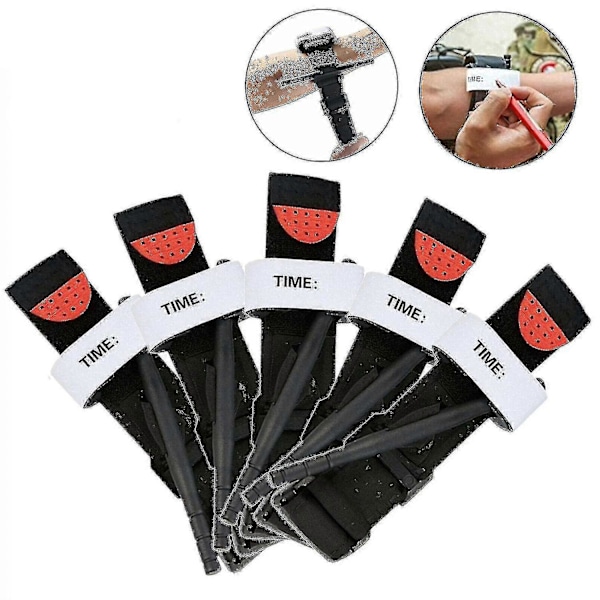 10 st Tourniquet Snabb Enhandsapplikation Nödsituation Utomhus Första Hjälpen Kit 5 Pcs