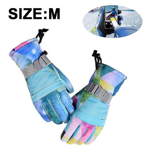 Ski Snowboard Handsker, Vandtætte Vintervarme Handsker, Koldt Vejr Touchscreen Snehandsker Blue M
