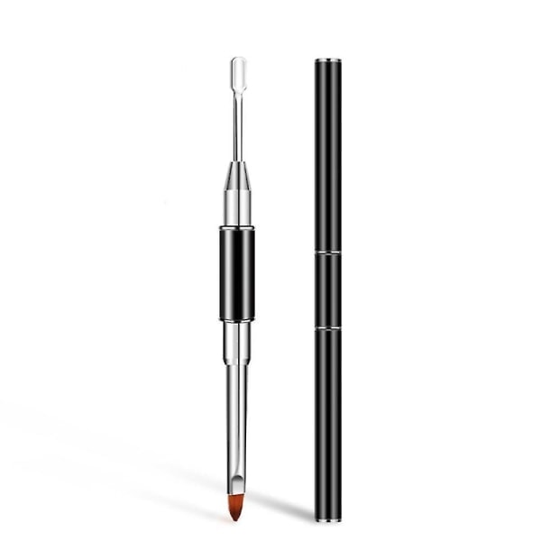 5 st Dubbelsidig Polygel Borste och Picker 2 i 1 Design Nagel Skrapa Triangel Nagel
