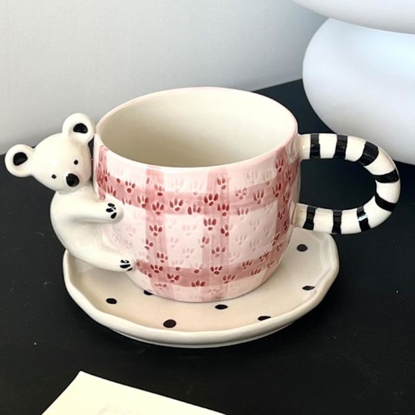 Keramisk Kaffe Kop, Sød Koala Mark Kop og Underkop Sæt, 260ML Morgenmad Havregryn Kop Kreativ Te Kop Vand Kop