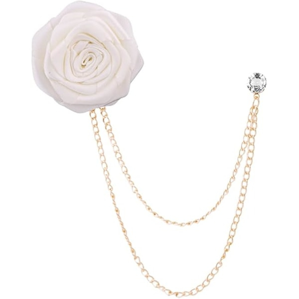 Brudgum Bröstnål Rosblomma Bröstnål Lapel Nål Badge Tassel Kedja Herrkläder Tillbehör Fars Dag Present