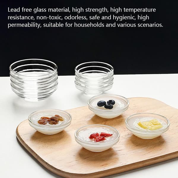 Mini Glasskålar BPA-fria Blyfria Klara Puddingformar för Café 10.5cm