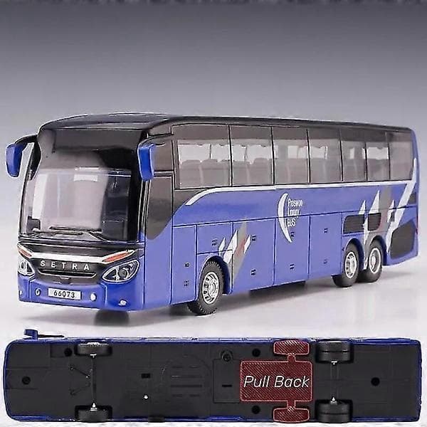 1/50 Setra Luksusbus Legetøjsbil Støbt Miniaturemodel Træk Tilbage Lyd & Lys Pædagogisk Samling Gave til Drenge Rød