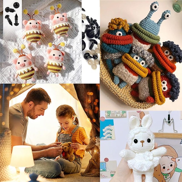 50/100 stk 5-20mm Svarte Plast Sikkerhetsøyne for Leke Amigurumi DIY Kit Håndverk Teddybjørn Lekeøye for Dukke Dekorasjon Tilbehør