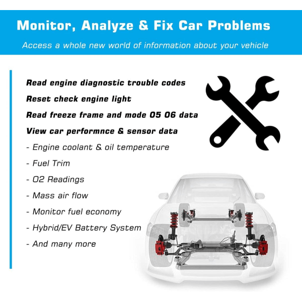 OBD2 WIFI ELM327 Vikakoodinlukija Autoille