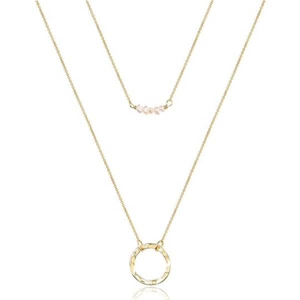 Simple Chain Bead Chain Ring Pendant Necklace Women's Fashion Short Simple Alloy Necklace