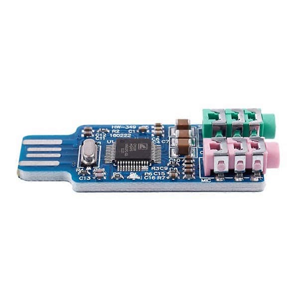 2 st Drivrutinsfritt USB-ljudkort CM108 USB-ljudkortchip Blå