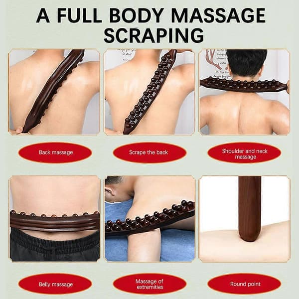 Træterapi Massageværktøjer Guasha Værktøj til Anti-Cellulite til Hjemmesalon carbonize